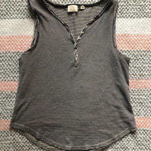 Anthropologie Striped Tank top w/ buttons